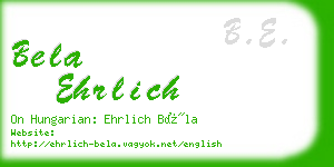 bela ehrlich business card